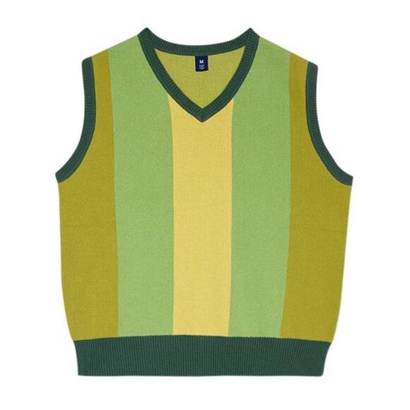 FLAN LABS NYC RARE Avocado Atomic Green Colorblock VEST MENS LARGE NEW FAST SHIP - Picture 4 of 8